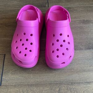 Chunky pink crocs